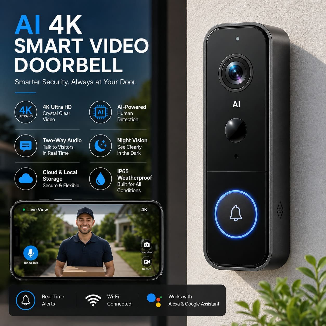 AI 4K Smart Video Doorbell
